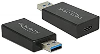 DELOCK  Adaptateur USB 3.0&nbsp;A m&acirc;le vers USB Type C Femelle Noir