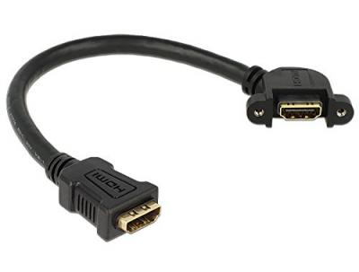 DELOCK  c&acirc;ble hdmi a femelle > hdmi a femelle pour un 0.25m 2xHDMI