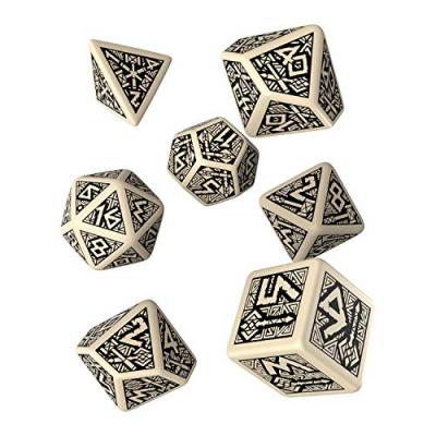 Q WORKSHOP Set de d&eacute;s Dwarven Beige & Black - Q-Workshop