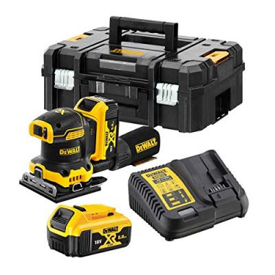 DEWALT  - Ponceuse 1/4 de feuille XR 18V Brushless 2 x 5Ah Li-ion - DCW200P2