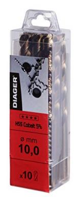 DIAGER  - 10 forets hss cobalt 5% d. 4 x Lu. 43 mm - 700D04