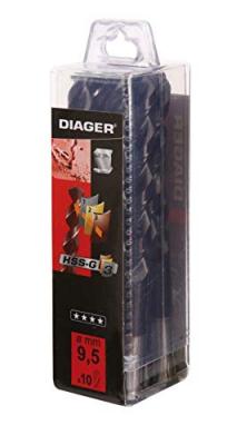 DIAGER  - 10 forets HSS-G3 TiAIN d. 10 x Lu. 87 mm - 703D10