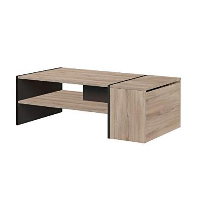 Table basse coffre de rangement naturel clair