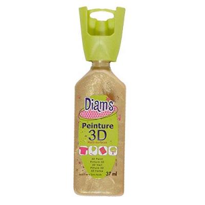 DIAM S DIAM'S Peinture 3D Tous Supports, Sable d'or nacr&eacute;, 37 ml