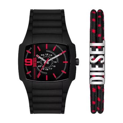 DIESEL Coffret Homme  Montre En Silicone Noir Etanche Et Bracelet