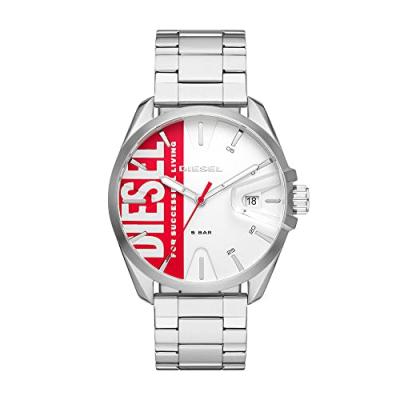 DIESEL  Montre pour Homme MS9 &agrave; Trois Aiguilles et Date, Acier Inoxydable, DZ1992
