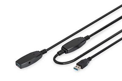 DIGITUS  DA-73105 c&acirc;ble USB 10 m USB 3.2 Gen 1 (3.1 Gen 1) USB A Noir