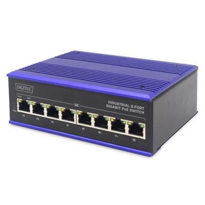 DIGITUS  Conmutado Poe Gb Industrial 8 Port Bleu,Noir