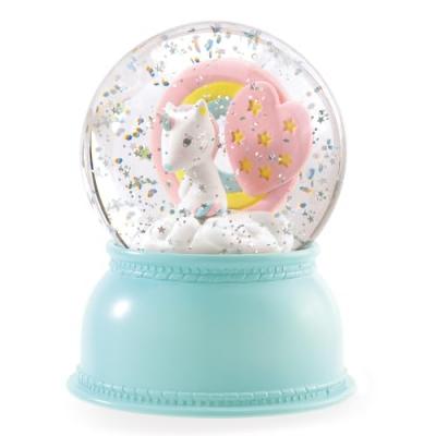DJECO Veilleuse boule neige Licorne  Bleu