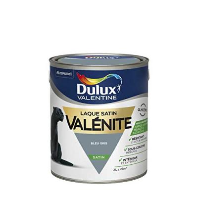 DULUX VALENTINE Peinture Laque Val&eacute;nite Satin Bleu Gris 2 l  Bleu Gris