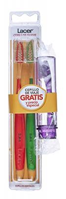 LACER Duplo Brosse &agrave; Dents  Doux 2 Unit&eacute;s + Brosse de Voyage Cadeau