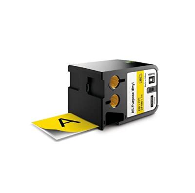 DYMO XTL - Ruban adh&eacute;sif permanent en vinyle, 54mm x 7m - Noir sur Jaune