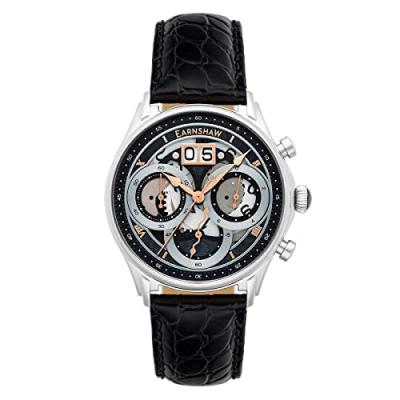 EARNSHAW Montre Homme  ES-8260-02 - Bracelet Cuir Noir
