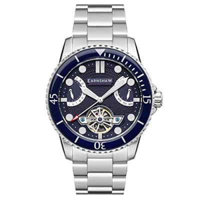 EARNSHAW Montre automatique acier inoxydable JERVIS Acier inoxydable Bleu