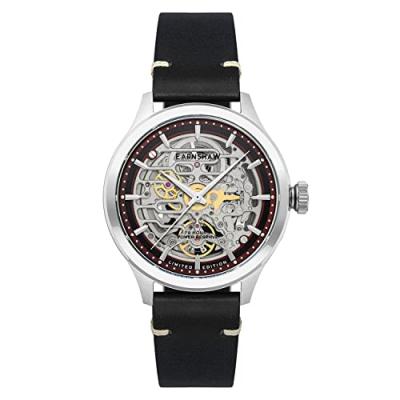 THOMAS EARNSHAW Montre Homme EARNSHAW BARON ES-8229-03 - Bracelet Cuir Noir
