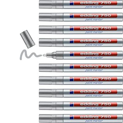 Edding 750 Paint - Marqueur - Permanent - Argent - Encre Pigment&eacute;e - 2-4 Mm - Pack De 10