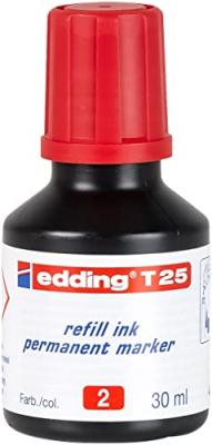 EDDING Nachf&uuml;lltusche t 25 4-T25002 30ml geruchsarme Tusche rot - 