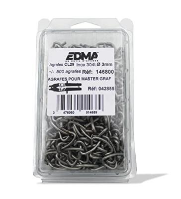 EDMA  - Agrafe CL 29 inox AISI 304, 500 pi&egrave;ces - 146800