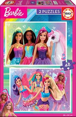  Educa Borras Puzzle 2x48 Barbie Multicolore