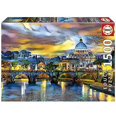 EDUCA BORRAS BASILIQUE SAINT-PIERRE ET PONT SAINT-ANGE - Puzzle de 1500 pi&egrave;ces