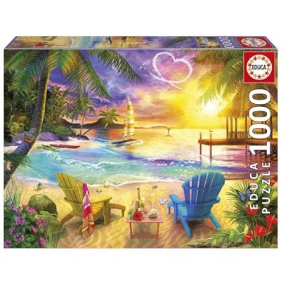 EDUCA Puzzle 1000 pi&egrave;ces : PLAGE DE L'AMOUR
