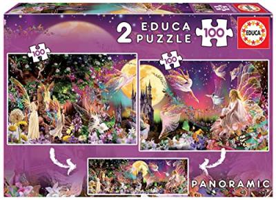 EDUCA  Borras Fairy Triptych 2x100 Puzzles Multicolore