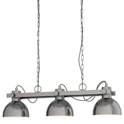 EGLO Lampe &agrave; suspension Lubenham 1 nickel antique, cr&egrave;me L: 90 cm B: 20 cm H: 110cm