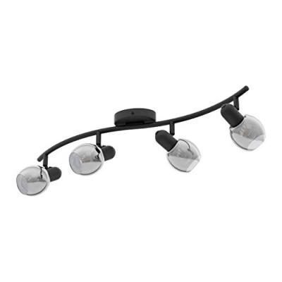 EGLO Spot quatre lumieres Pollica - Acier noir - 28W