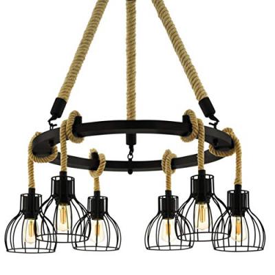 EGLO Rampside plafonnier suspendu 6 lampes cluster noir
