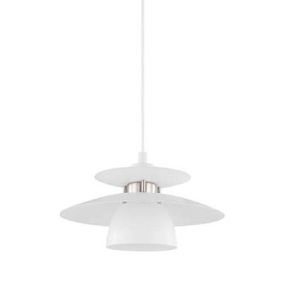 EGLO Brenda plafonnier suspendu dome blanc, nickel satin&eacute;