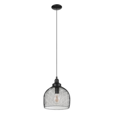 EGLO Suspension Vintage straiton &oslash; 28 cm en noir dimmable