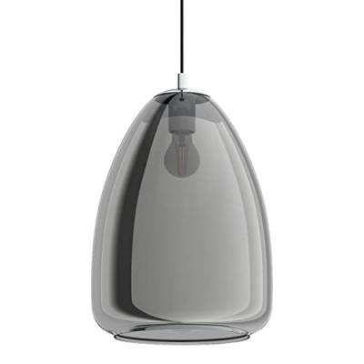 EGLO  - chrome Pendant lumi&egrave;re alobrase &Oslash;30cm noir transparent h: 110cm