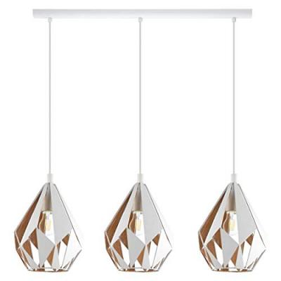 EGLO Lampe &agrave; suspension carlton 1 blanc, or l: 80,5cm b: 20,5 cm h: 110cm