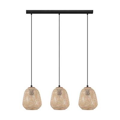 EGLO Lampe suspension Dembleby naturel l: 90 w: 20 h: 110cm dimmable