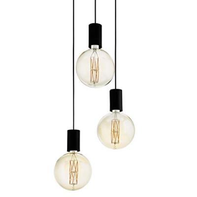 EGLO Pozueta plafonnier suspendu 3 lampes cluster noir