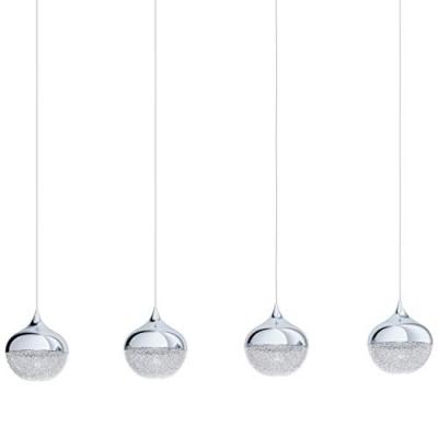 EGLO Mioglia plafonnier suspendu &agrave; 4 lampes, barre droite, chrome