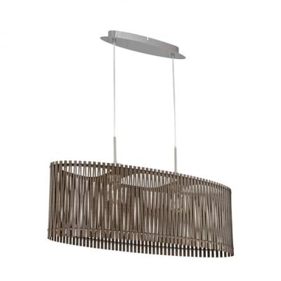 EGLO Lampe &agrave; suspension Sendero sombre de bois brun 2X60W l: 77,5 h: 110cm