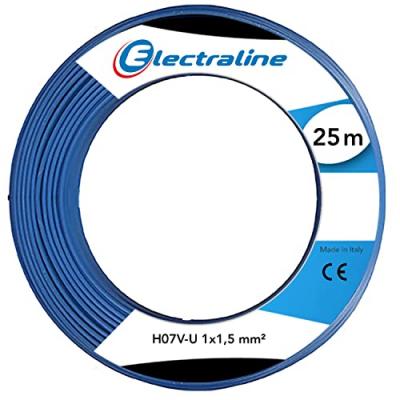ELECTRALINE  60101018B Couronne de C&acirc;ble H07 V-U 1X1,5 25M, Bleu