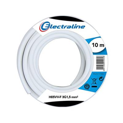 ELECTRALINE  cable h05vvf 3x1.5 10m blanc couronne