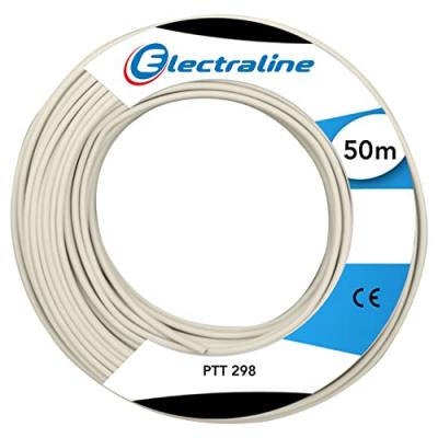 ELECTRALINE C&acirc;ble de t&eacute;l&eacute;phone ADSL 298 - couronne 50 m - ivoire