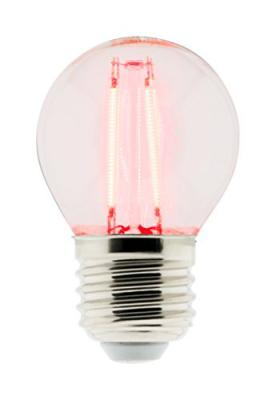 ELEXITY  - Ampoule LED D&eacute;co filament rouge 3W E27 Sph&eacute;rique