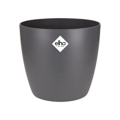 ELHO  Brussels Rond 25 - Pot De Fleurs pour Int&eacute;rieur - &Oslash; 24.3 x H 23.2 cm - Noir/Anthracite