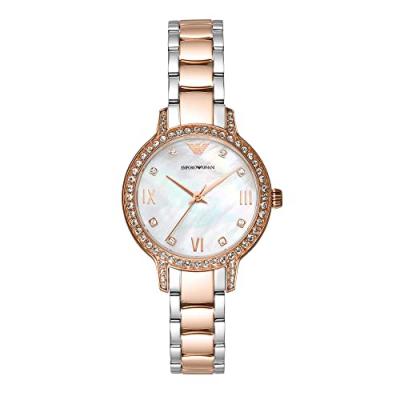 EMPORIO ARMANI  Montre Quartz Analogique Pour Femmes, Or Rose, AR11499