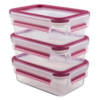 EMSA  frischhaltedose clip & close 0,55l 3er set himbeer