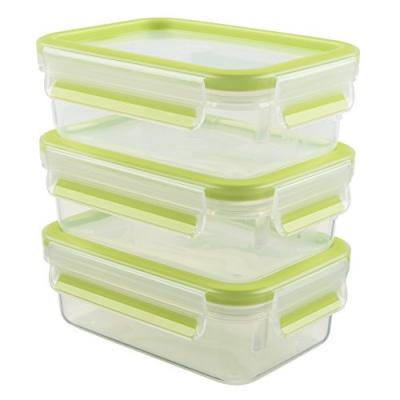 EMSA  Bo&icirc;te de conservation CLIP & CLOSE kit de 3, 0,55 l - Lot de 2