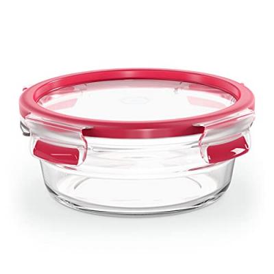 EMSA  Bo&icirc;te de conservation CLIP & CLOSE verre, rond, 0,6 L - Lot de 2