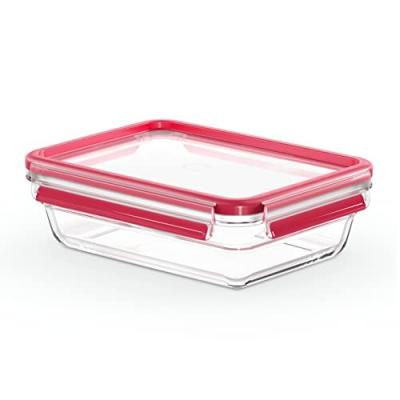 EMSA  Bo&icirc;te de conservation CLIP & CLOSE verre, 1,1 litre - Lot de 2