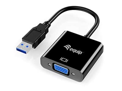 EQUIP  133384 Adaptateur USB 3.0 vers VGA Noir 1920 x 1080/60 Hz