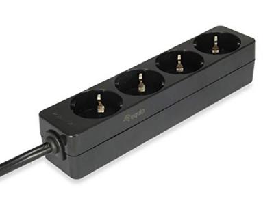 EQUIP  333281 4 Plugs Power Strip 1.1 M Noir