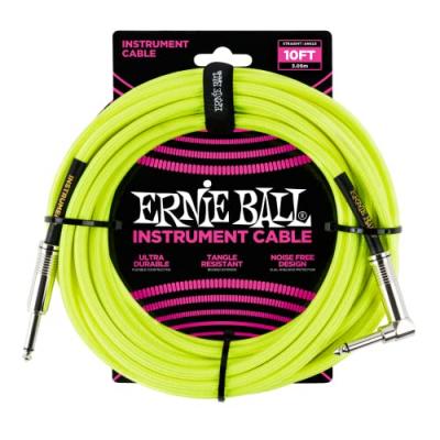 ERNIE BALL  C&acirc;ble pour instrument, 3 m, jaune fluo
